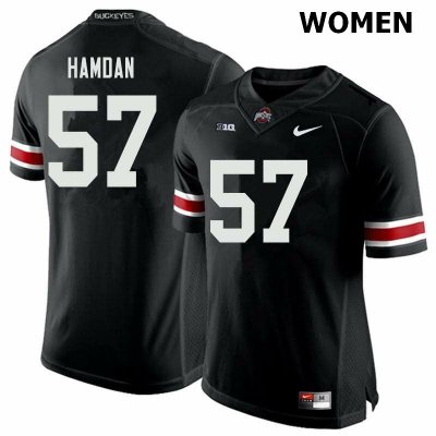 Women's Ohio State Buckeyes #57 Zaid Hamdan Black Nike NCAA College Football Jersey Authentic XPZ2144RR